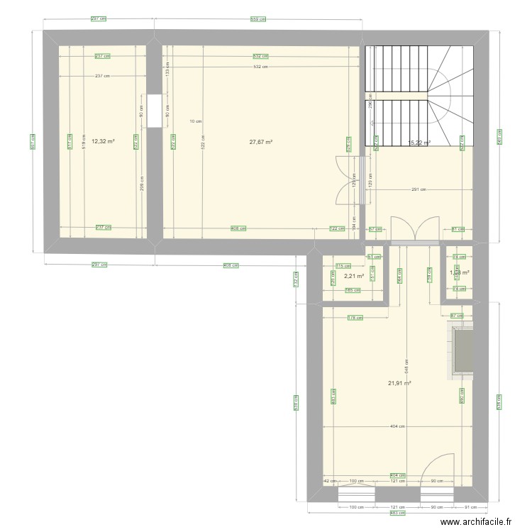 SOUS SOL FOIX. Plan de 6 pièces et 80 m2