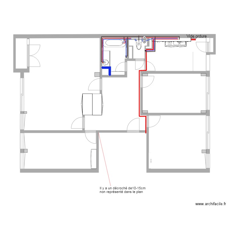 Place Baille plomberie. Plan de 0 pièce et 0 m2