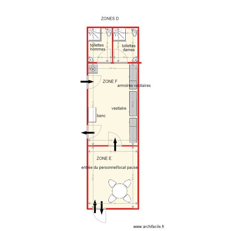 aménagement ZONES D  E et F REV 231018 coté. Plan de 0 pièce et 0 m2