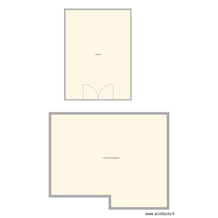 Croquis ZDRAVIC remise et grenier. Plan de 2 pièces et 177 m2