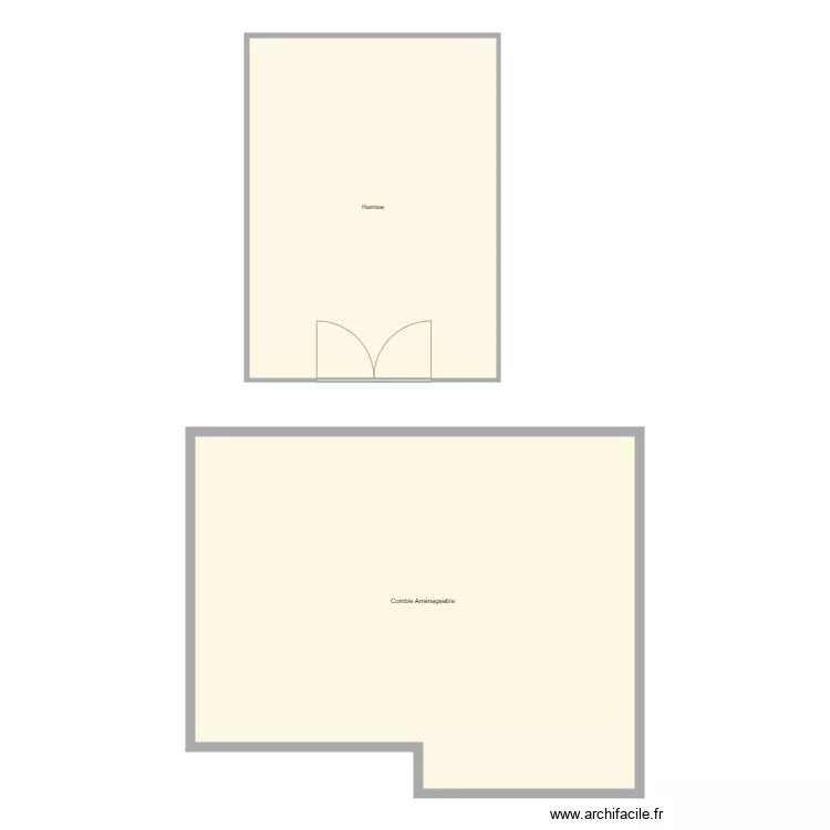 Croquis ZDRAVIC remise et grenier. Plan de 