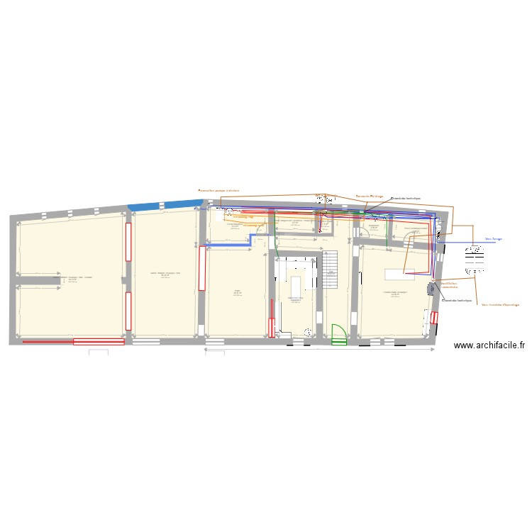 Mas Sarrians projet renovation eu aep clim vmc copie. Plan de 0 pièce et 0 m2