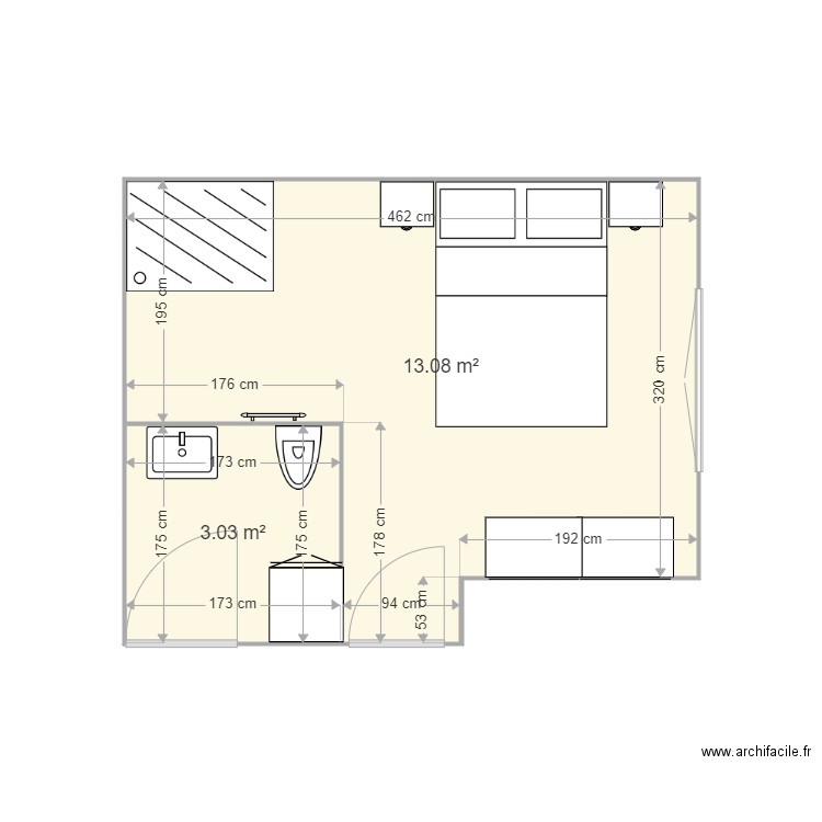 Projet volume cuisine sdb RdC . Plan de 0 pièce et 0 m2