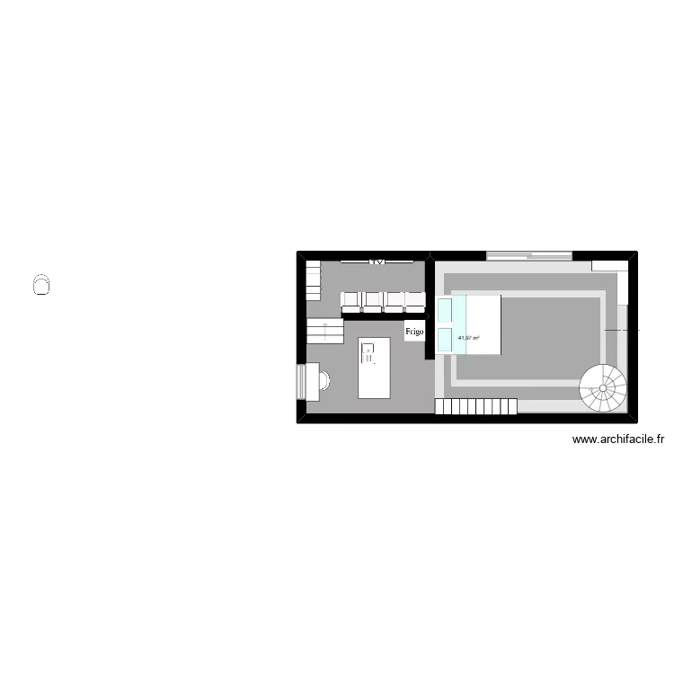 dream house. Plan de 1 pièce et 42 m²