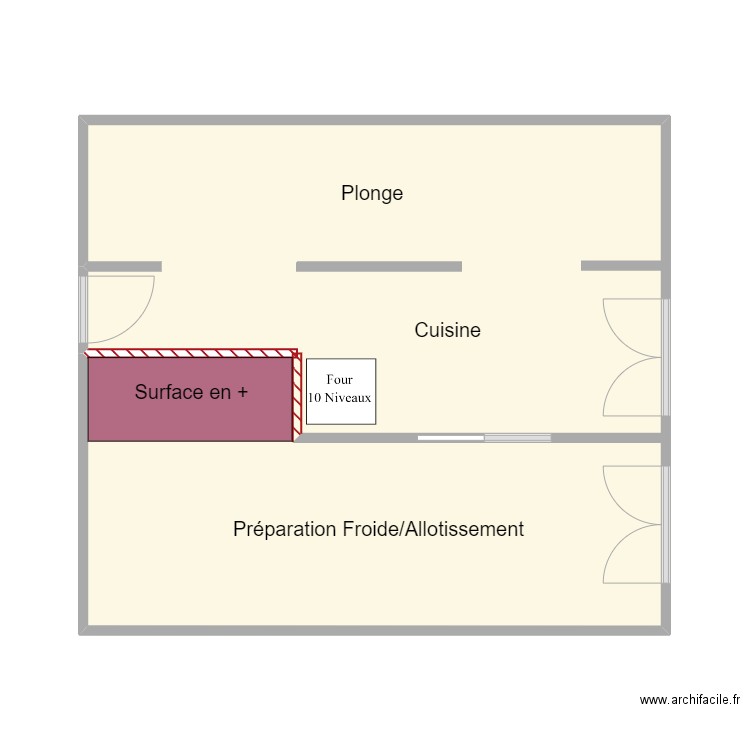 Cuisine Clinique Nouvelle du Forez. Plan de 1 pièce et 41 m2