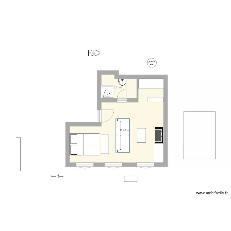 Appartement Montmartre. Plan de 