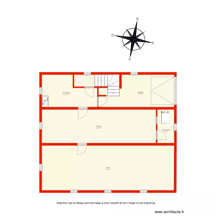 BI 2889 sous sol non c&ocirc;t&eacute;. Plan de 