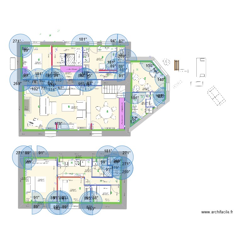 avec isolation cuisine * chnre. Plan de 21 pièces et 138 m2