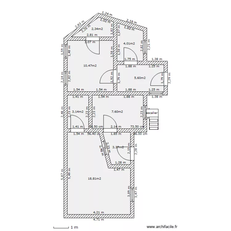 cot&eacute; cuisine. Plan de 