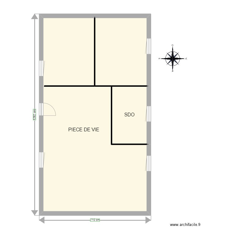 VALET. Plan de 3 pièces et 80 m2