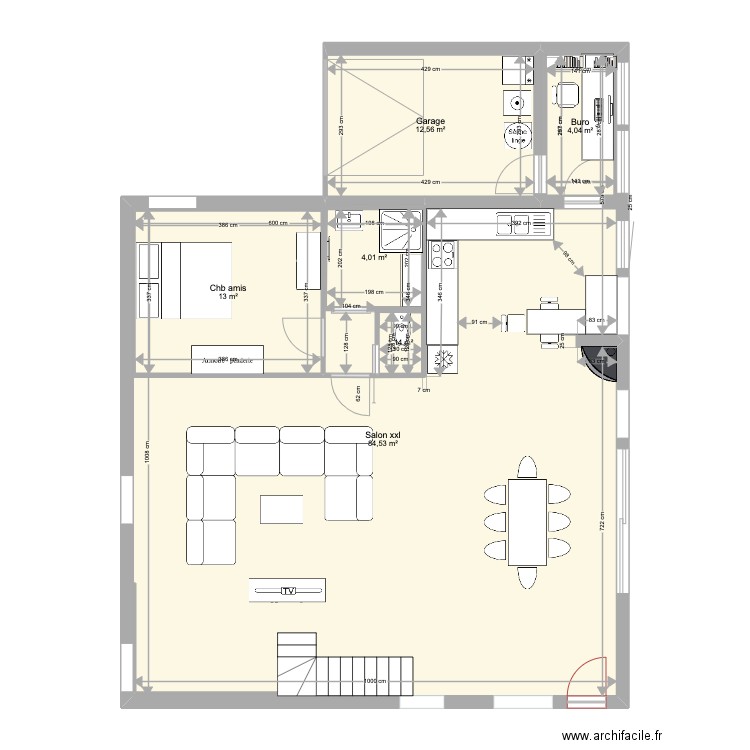 33 4 chambres faisables. Plan de 13 pièces et 203 m2