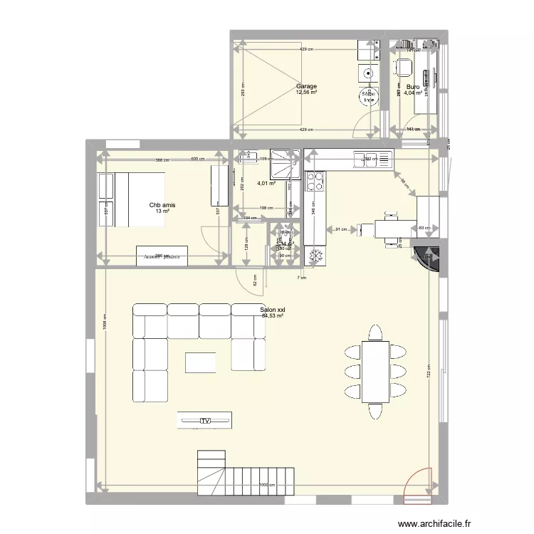 33 4 chambres faisables. Plan de 