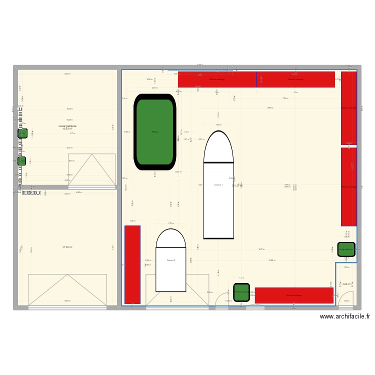 Batiments DO plasma 2. Plan de 4 pièces et 319 m2