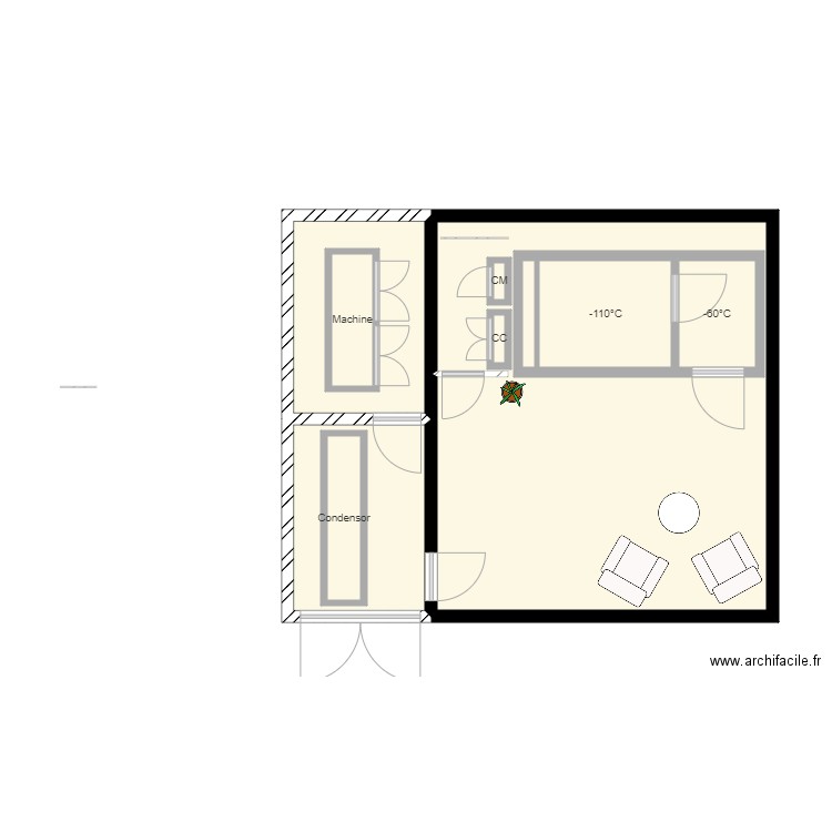 Surrey kloodos. Plan de 10 pièces et 59 m2