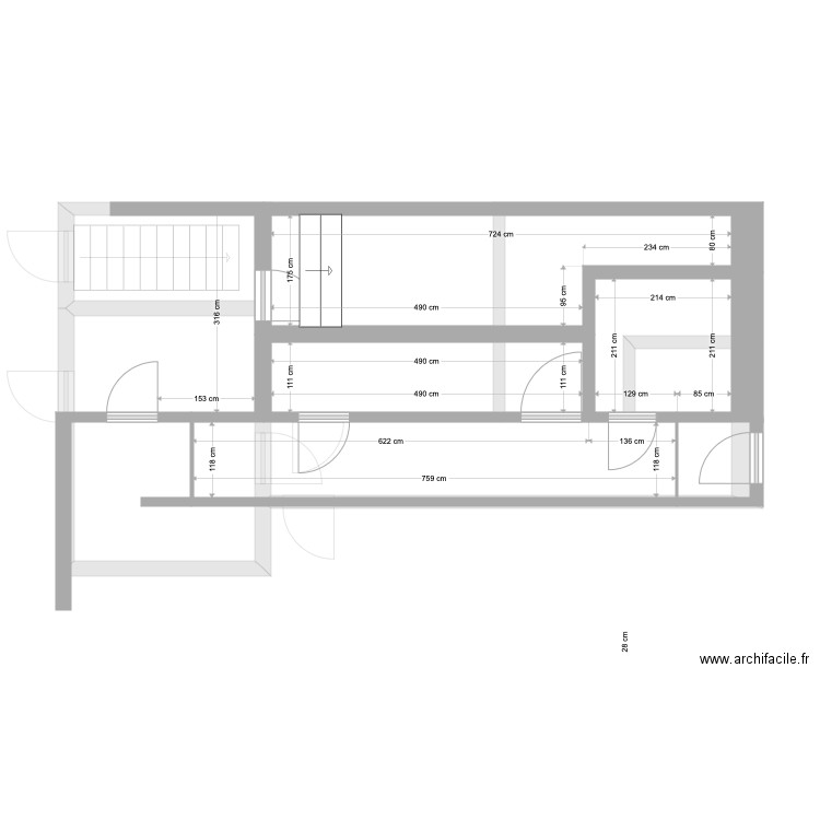 Escalier Master. Plan de 10 pièces et 67 m2