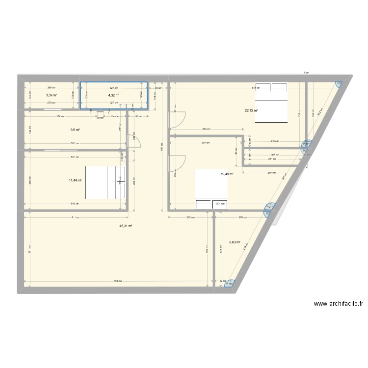 FABREGAS V1. Plan de 15 pièces et 218 m2