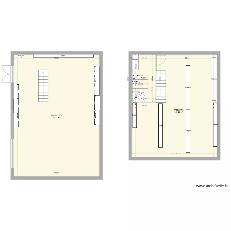   sanitaire attelier municipaux . Plan de 