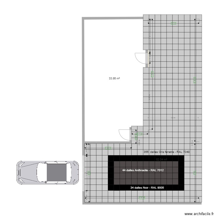 Sous sol v3 avec calepinage version finale. Plan de 0 pièce et 0 m2