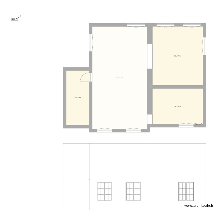 1.1. Plan de 9 pièces et 232 m2