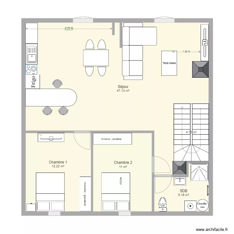 1er &eacute;tage arnay . Plan de 