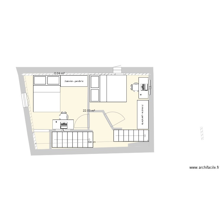 CHAMBRE 2  3 R2 BIS. Plan de 0 pièce et 0 m2