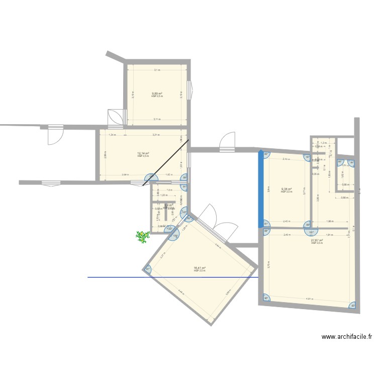cyril. Plan de 6 pièces et 77 m2