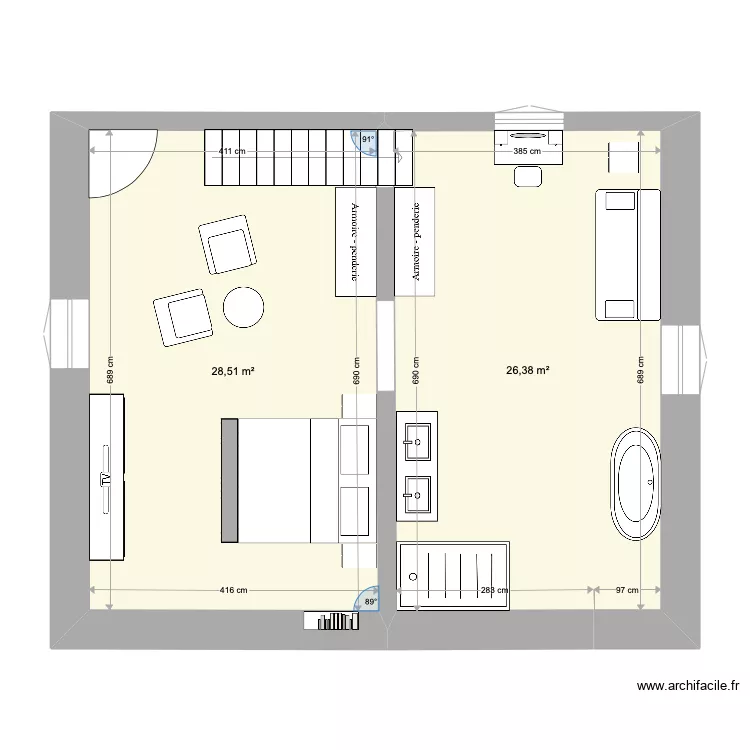 quarto 1 piso 1. Plan de 