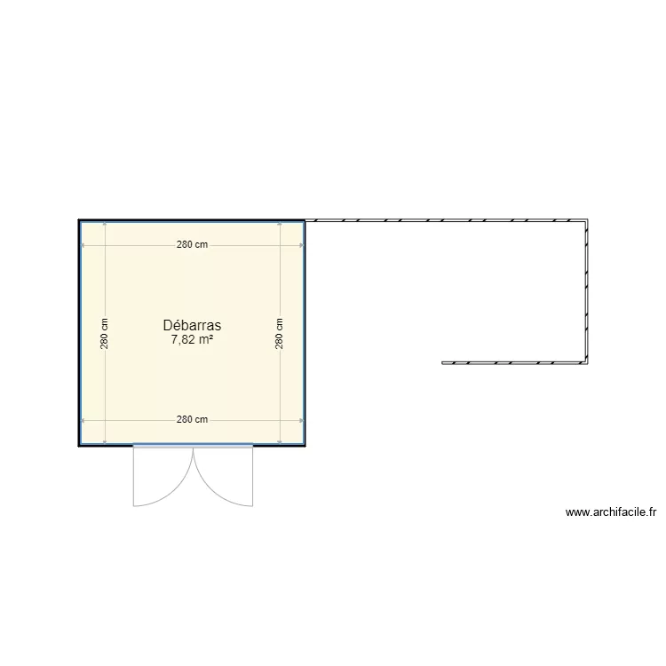 abri de jardin. Plan de 1 Pièce et 8 m²