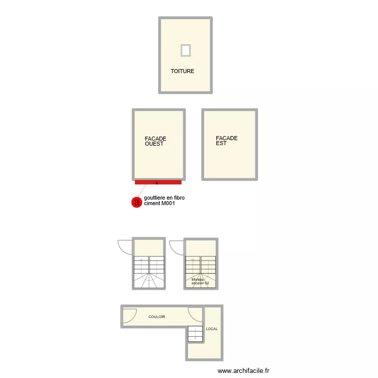 LUNEL PARTIE COMMUNE RDC. Plan de 8  et 50 m²