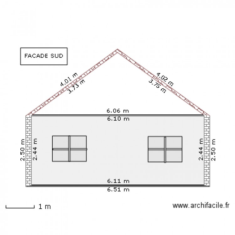 FACADE SUD. Plan de 0 pièce et 0 m2
