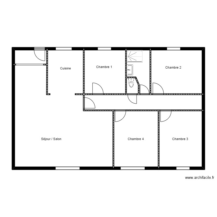 REYNAUD projet. Plan de 9 pièces et 117 m2