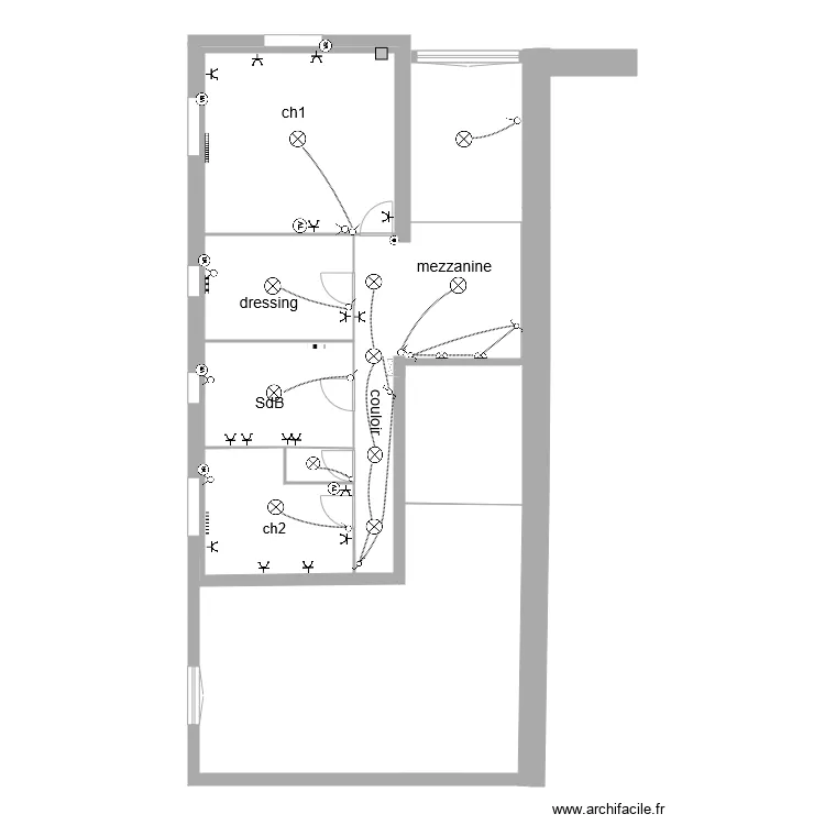electicite archi etage. Plan de 