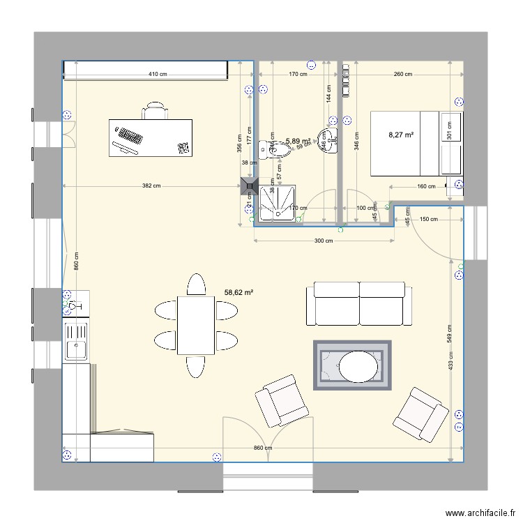 COMBLE version Variante 2 SDB. Plan de 0 pièce et 0 m2