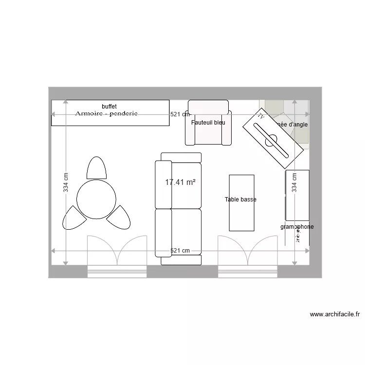 salle de s&eacute;jour. Plan de 