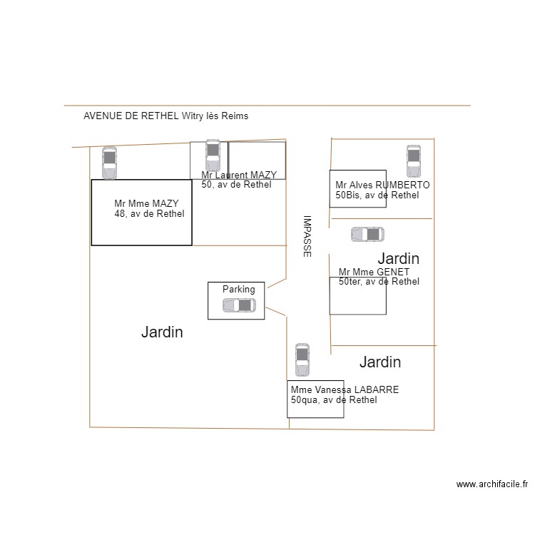 Droit de passage. Plan de 0 pièce et 0 m2