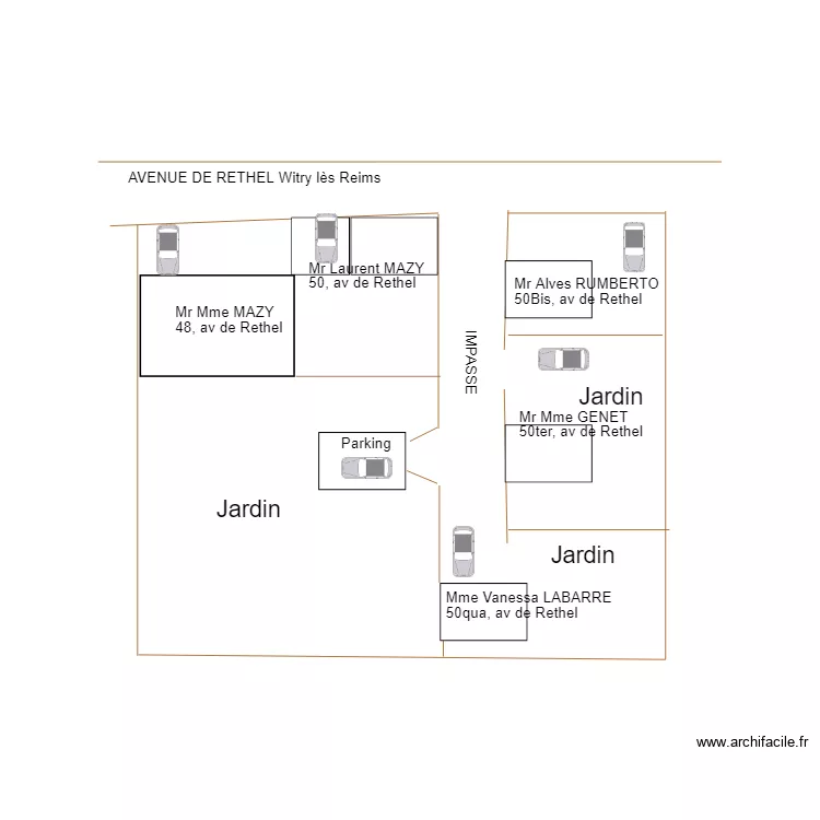Droit de passage. Plan de 