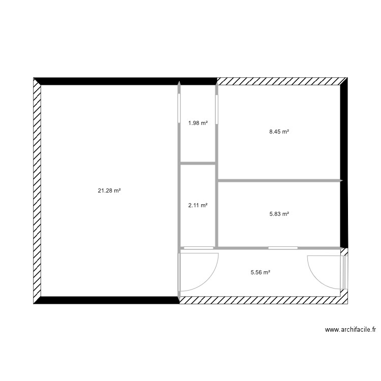 Cabinet latresne. Plan de 6 pièces et 45 m2