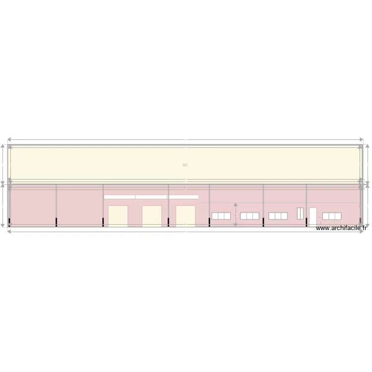 BAL Fa&ccedil;ade avant  Avec toit. Plan de 