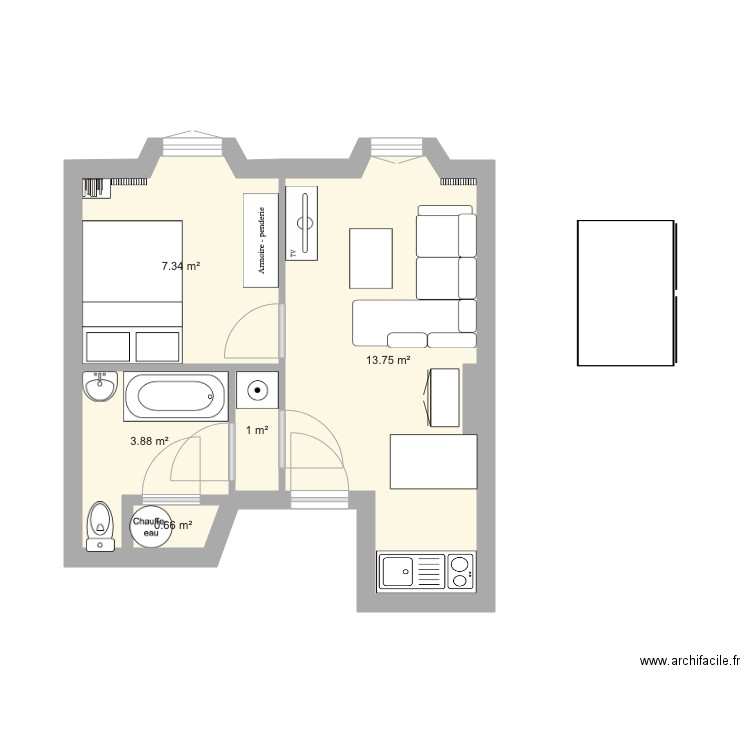 Appartement Paul 12 quai de France 38000 Grenoble. Plan de 0 pièce et 0 m2