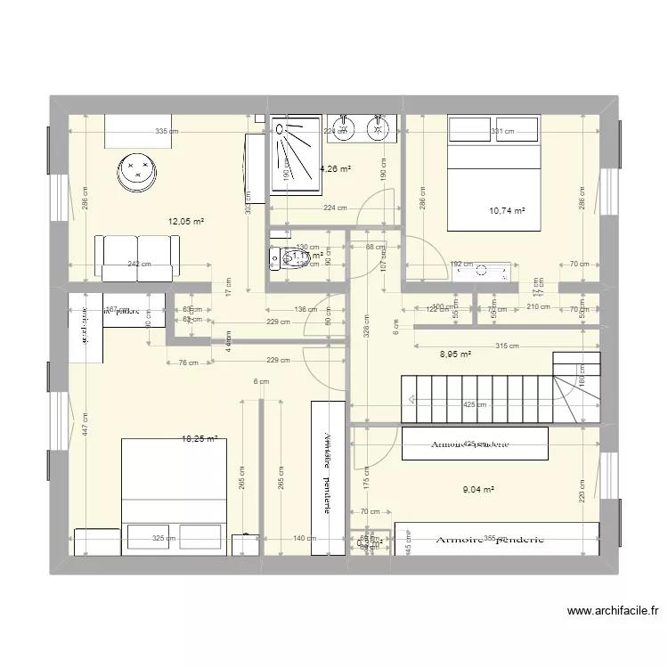 Maison Etage. Plan de 