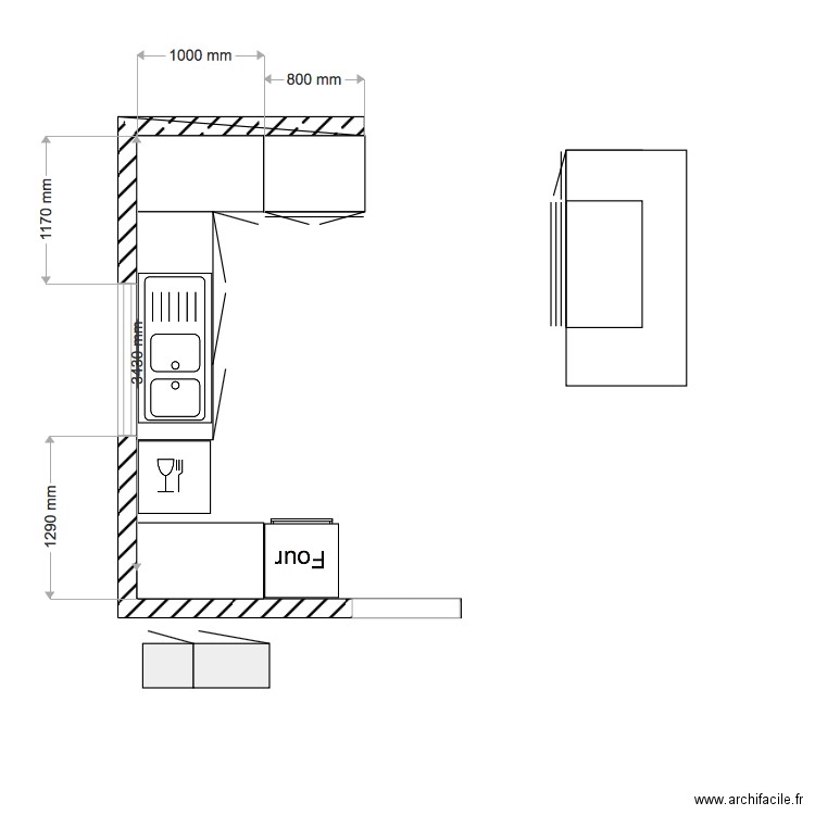 cuisine faucon. Plan de 0 pièce et 0 m2