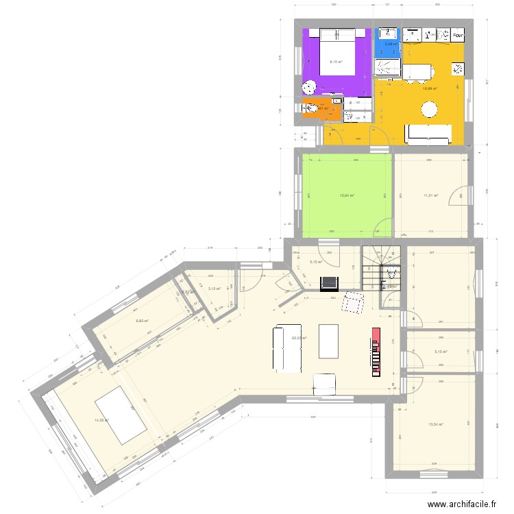 PLAN APRES EXTENSION SUR GARAGE 4. Plan de 15 pièces et 169 m2