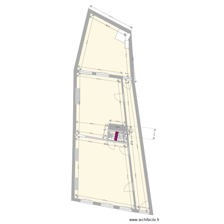 maison rdc couloir salon  cuisine et zone escalier  b4 et cheminées . Plan de 0 pièce et 0 m2