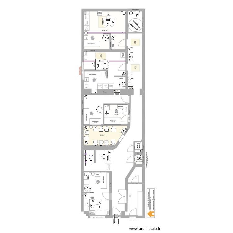CabGyneco_NewAmenagement_V5. Plan de 4 pièces et 37 m2