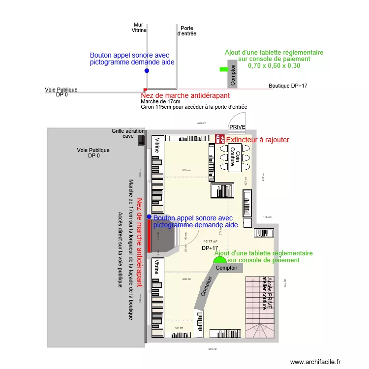 LA BOITE A CREA APRES TRAVAUX. Plan de LA BOITE A CREA APRES TRAVAUX. Plan de