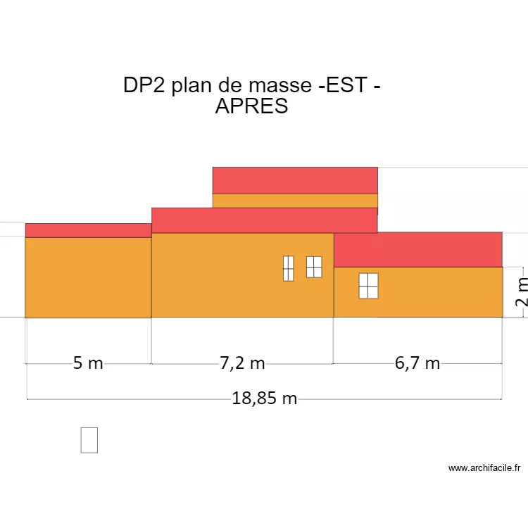 DP2-plan de masse -EST- APRES agrandissement. Plan de 