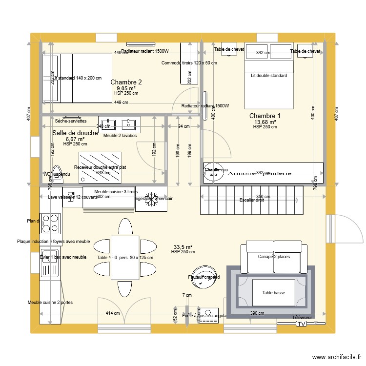 Rdc Chalet Moul. Plan de 0 pièce et 0 m2