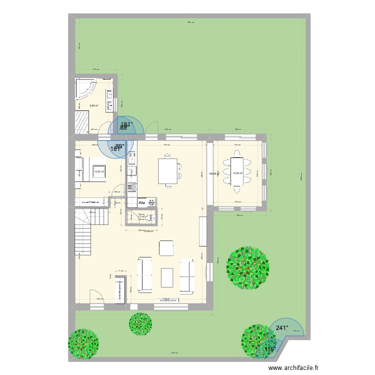 PECHOU V01. Plan de 6 pièces et 302 m2