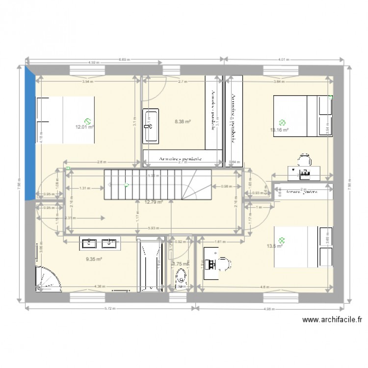 1er étage Bastide v7B. Plan de 0 pièce et 0 m2