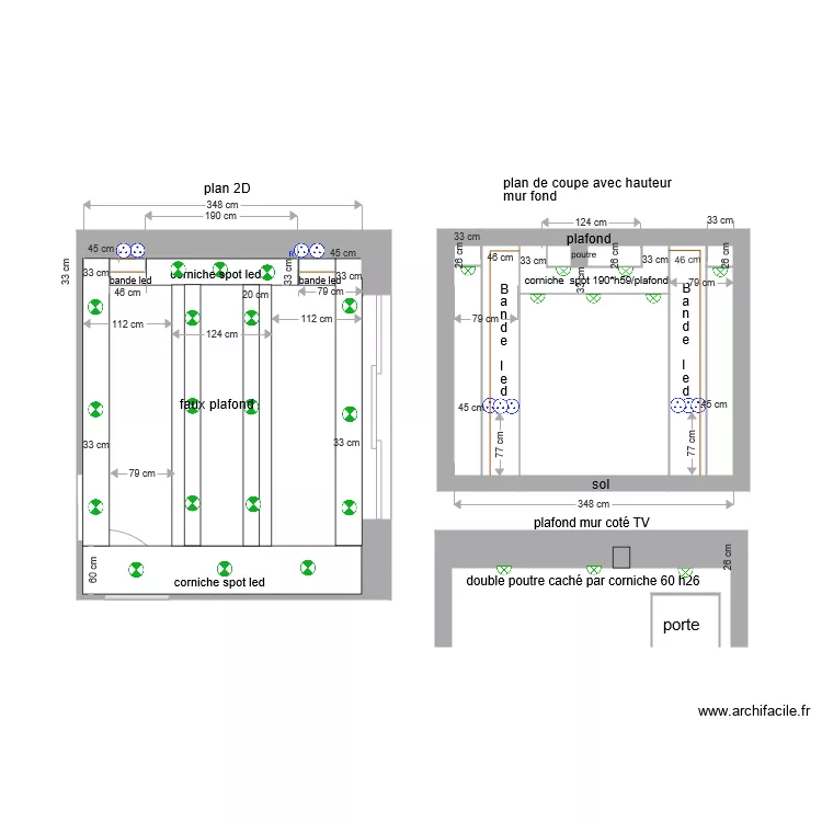 plan chambre &eacute;lectricit&eacute;. Plan de 